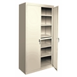 Pemberly Row Modern Industrial Office Adjustable Storage Cabinet in Almond