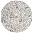 Pemberly Row Polyester Transitional Marbled Gray 5' Round Area Rug