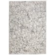 Pemberly Row Polyester Transitional Marbled Gray 5' Round Area Rug