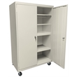 Pemberly Row Modern Industrial Office Mobile Storage Cabinet in Almond
