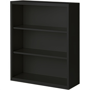 Pemberly Row Modern Industrial Office Stationary Bookcase in Black