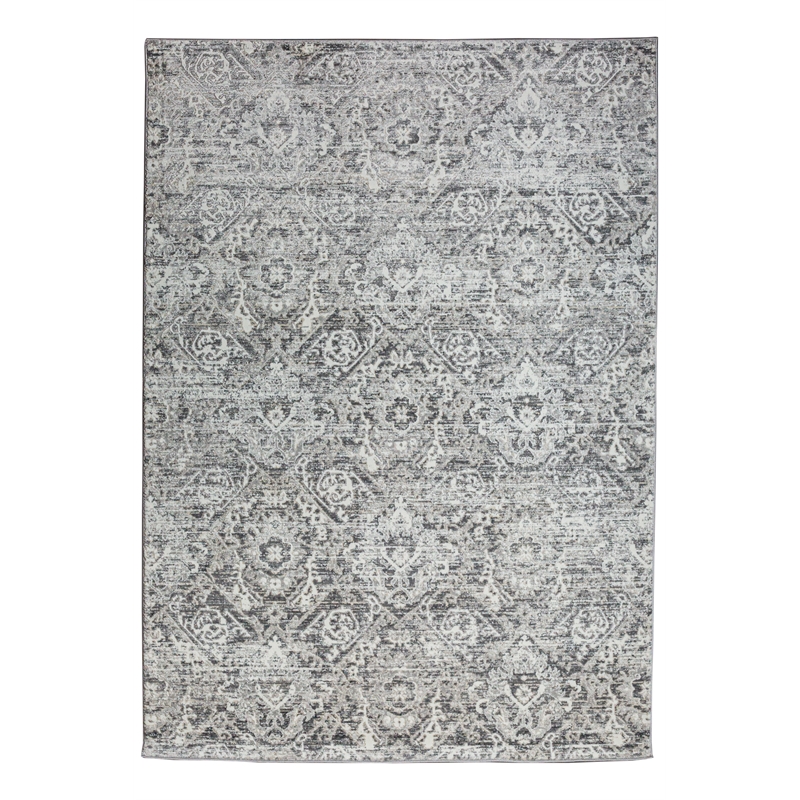 Pemberly Row Polyester Transitional Abstract Gray 5x8 Area Rug