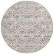 Pemberly Row Polyester Transitional Geometric Beige 5' Round Area Rug