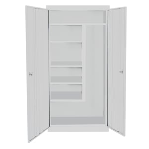 Pemberly Row Modern Industrial Office Janitorial Cabinet in Gray