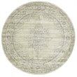 Pemberly Row 5'3 Round Traditional Oriental Vintage Area Rug in Beige