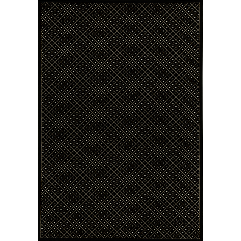 Pemberly Row Transitional Geometric 5'5 x 7'7 Polypropylene Area Rug in Black