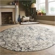 Pemberly Row Polyester Transitional Marbled Blue 5' Round Area Rug