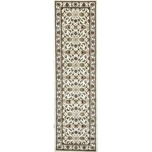Pemberly Row Traditional 2'2&quot x 7'7&quot Rectangular Fabric Rug in Ivory