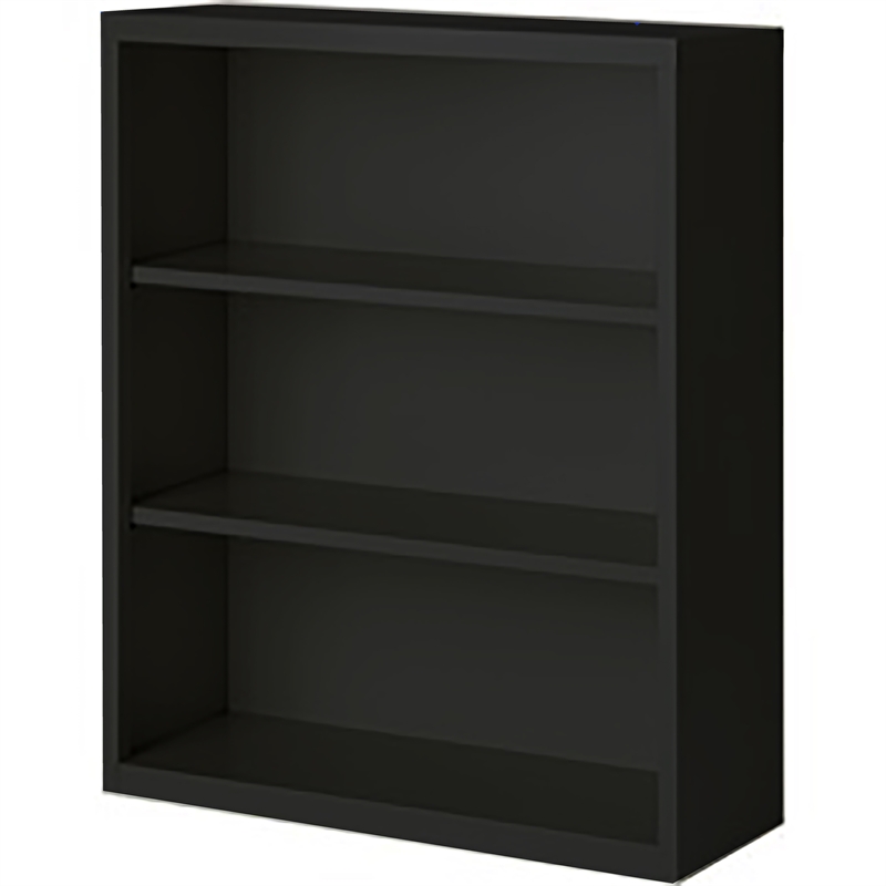 Pemberly Row Modern Industrial Office Stationary Bookcase in Black