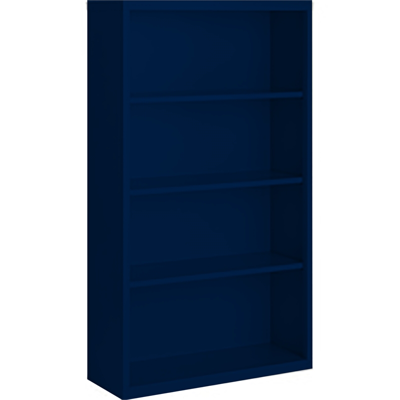 Pemberly Row Modern Industrial Office Stationary Bookcase in Navy