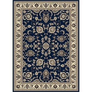 Pemberly Row Traditional 5'5&quot x 7'7&quot Rectangular Fabric Rug in Blue