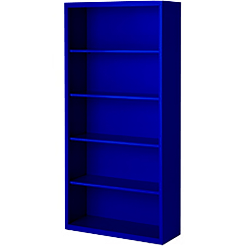Pemberly Row Modern Industrial Office Stationary Bookcase in Blue