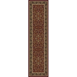 Pemberly Row Traditional 2'2&quot x 8' Rectangular Fabric Rug in Burgundy Red