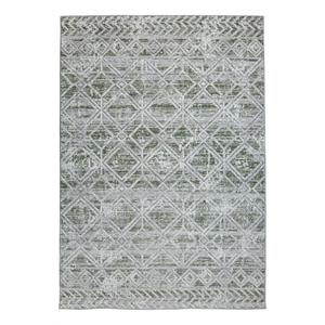 Pemberly Row Polyester Transitional Geometric Green 3x5 Area Rug