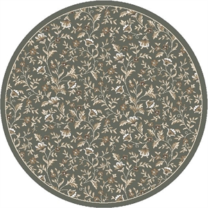 Pemberly Row Traditional 5'3&quot x 5'3&quot Circular Fabric Rug in Light Green