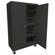 Pemberly Row Modern Industrial Office Mobile Storage Cabinet in Charcoal