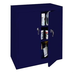 Pemberly Row Modern Industrial Office Counter High Cabinet in Navy