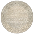 Pemberly Row Polyester Transitional BordeRed Beige 8' Round Area Rug