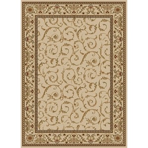 Pemberly Row Traditional 7'9&quot x 11' Rectangular Fabric Rug in Ivory