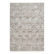 Pemberly Row Polyester Transitional Geometric Gray 5' Round Area Rug