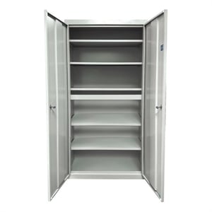 Pemberly Row Modern Industrial Office 5 Adjustable Shelves Storage in Gray
