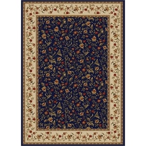 Pemberly Row Traditional 5'5&quot x 7'7&quot Rectangular Fabric Rug in Blue