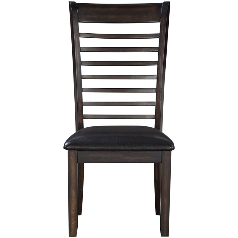 Pemberly Row Wood Ladderback / Shaker Dining Side Chair in Espresso