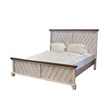 Pemberly Row Farmhouse / Country Rustic Ivory King Panel Bed
