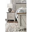 Pemberly Row Farmhouse / Country Rustic Ivory King Panel Bed
