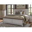 Pemberly Row Farmhouse / Country Rustic Ivory King Panel Bed