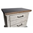 Pemberly Row Rustic Ivory Wooden Two Drawer Nightstand White