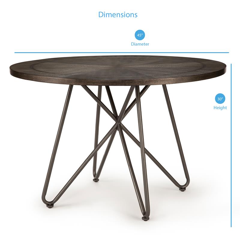 Pemberly Row Modern Mid-Century Black 5-Piece Complete Dining Set