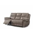Pemberly Row Transitional Sandy Beige Faux Leather Recliner Sofa