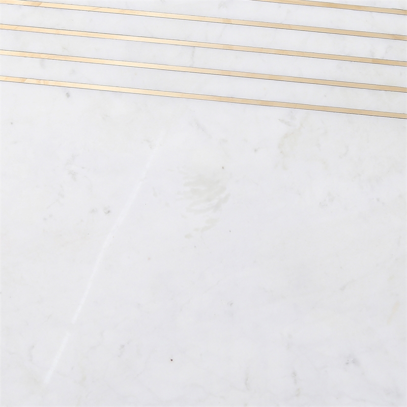 Pemberly Row White Marble and Solid Acacia Round Nesting Tables