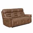 Pemberly Row Transitional Cinnamon Faux Leather Power Recliner Sofa