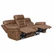 Pemberly Row Transitional Cinnamon Faux Leather Power Recliner Sofa