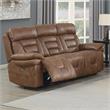 Pemberly Row Transitional Cinnamon Faux Leather Power Recliner Sofa