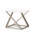 Pemberly Row White Faux Marble Mixed Media 3-piece Occasional Set