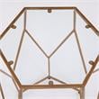Pemberly Row Hexagonal Clear Glass and Metal Chairside End Table