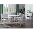 Pemberly Row Farmhouse White Wood 5-Piece Drop-Leaf Dining Set