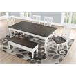 Pemberly Row Farmhouse Two-tone Ivory and Dark Oak Storage Bench