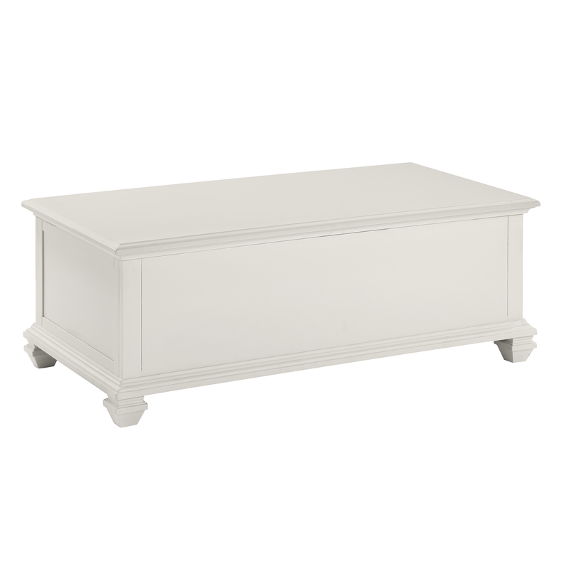 Pemberly Row Modern Farmhouse Soft White Lift-top Wood Coffee Table