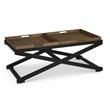 Pemberly Row Transitional Walnut and Ebony Solid Wood Cocktail Table