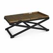 Pemberly Row Transitional Walnut and Ebony Solid Wood Cocktail Table