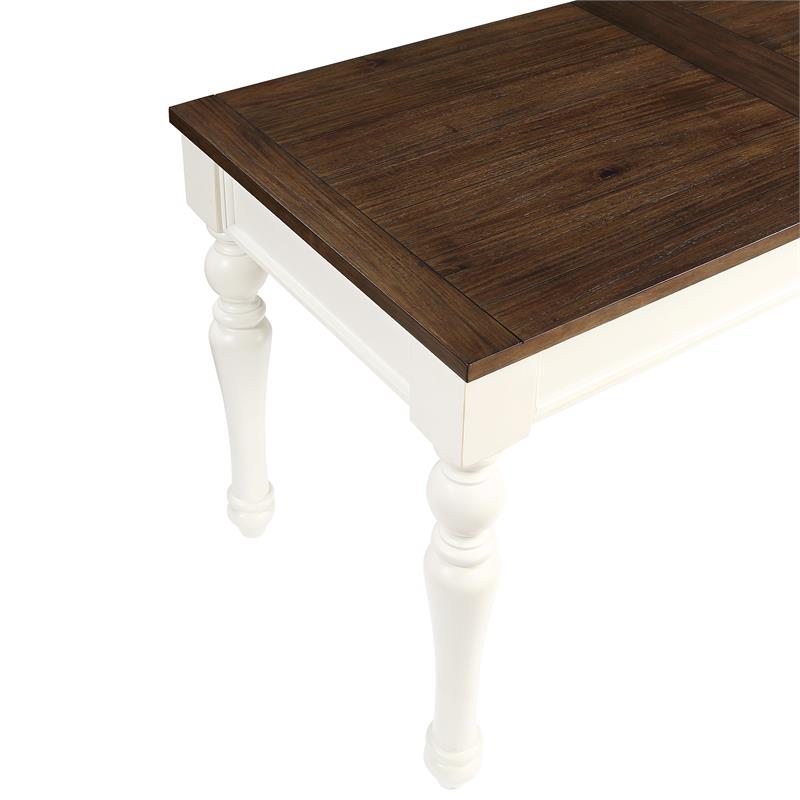 Pemberly Row Farmhouse Two-tone Ivory and Mocha Wood Lift-top Home Office Desk