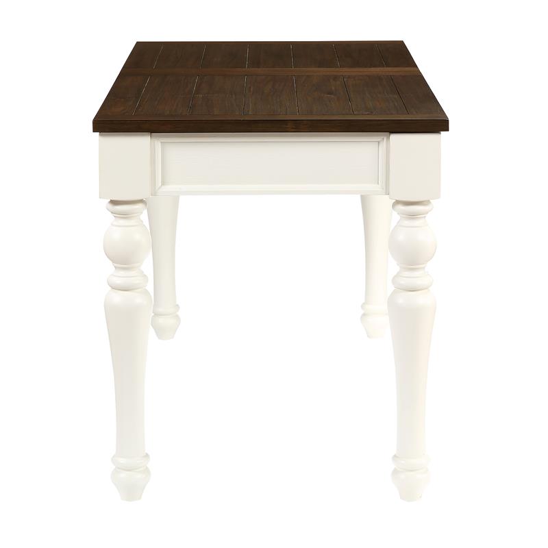 Pemberly Row Farmhouse Two-tone Ivory and Mocha Wood Lift-top Home Office Desk
