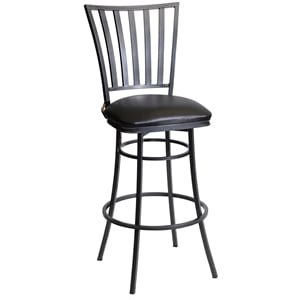 Pemberly Row Commercial Grade Black Metal Swivel Counter Stool