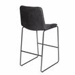 Pemberly Row Dark Gray Metal and Tufted Faux Leather Bar Stool