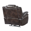 Pemberly Row Transitional Brown Faux Leather Dual Power Recliner