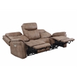 Pemberly Row Camel Brown Polyester Faux Suede Leather Power Reclining Sofa
